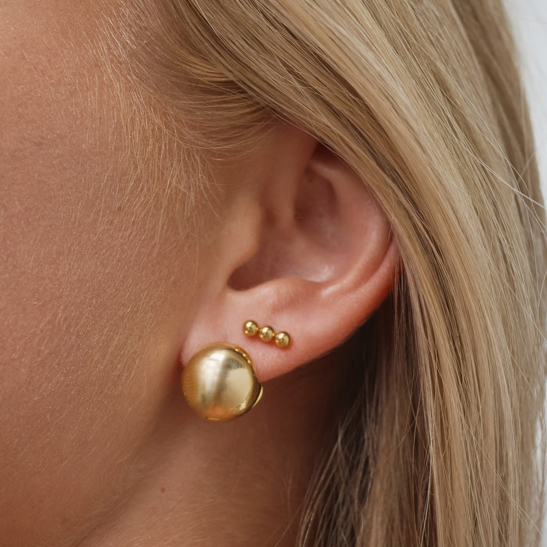 Mia - Grande boucle d'oreille ovale pendante en acier inoxydable