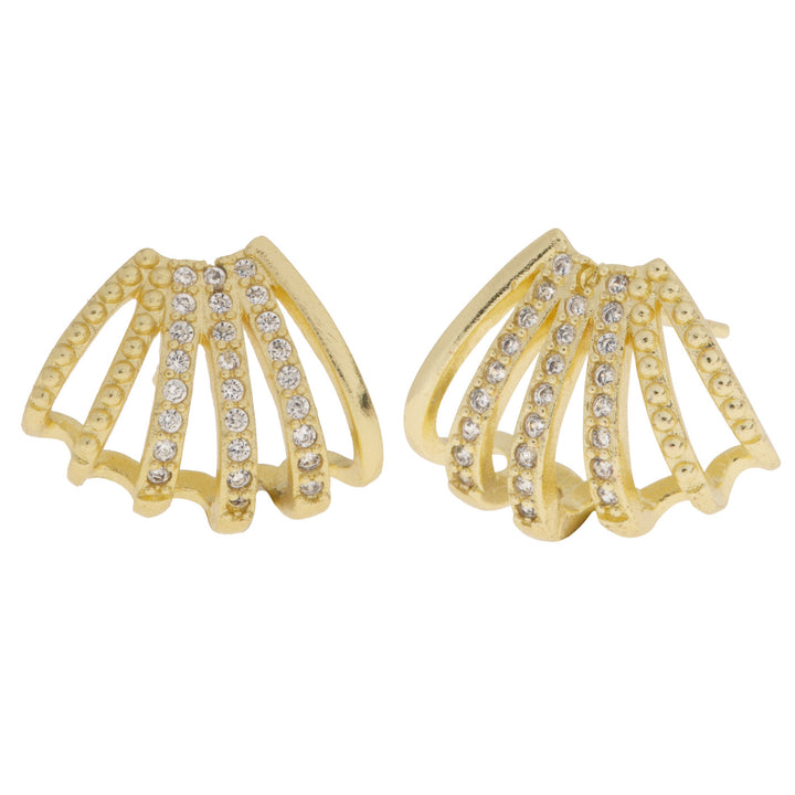 Rita - Boucles d'oreilles Crystal Clam Studs