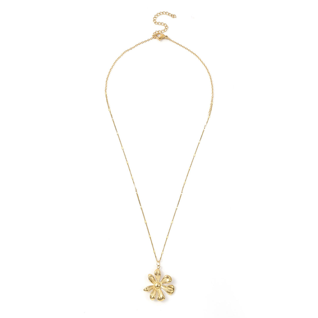 Winry - Irregular Flower Dangling Necklace Stainless Steel