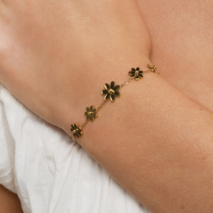 Fay - Bracelet Chaîne de Fleurs en Acier Inoxydable