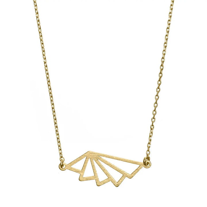 Geometric Fan Necklace Gold