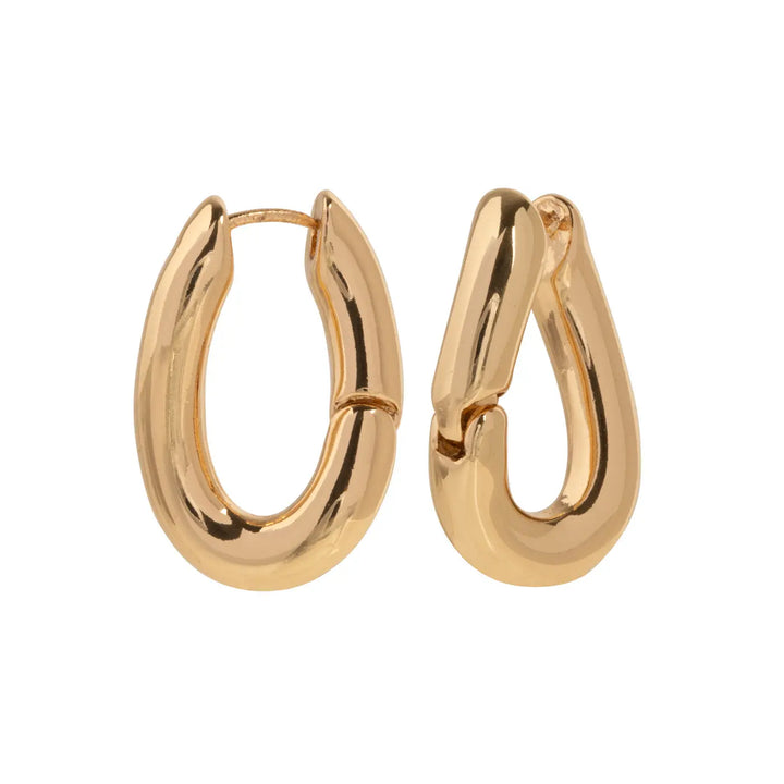 Asymmetric Hoop Earrings - Gold